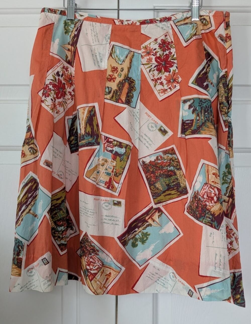 Eddie Bauer Vintage Travel Postcard A Line Skirt
